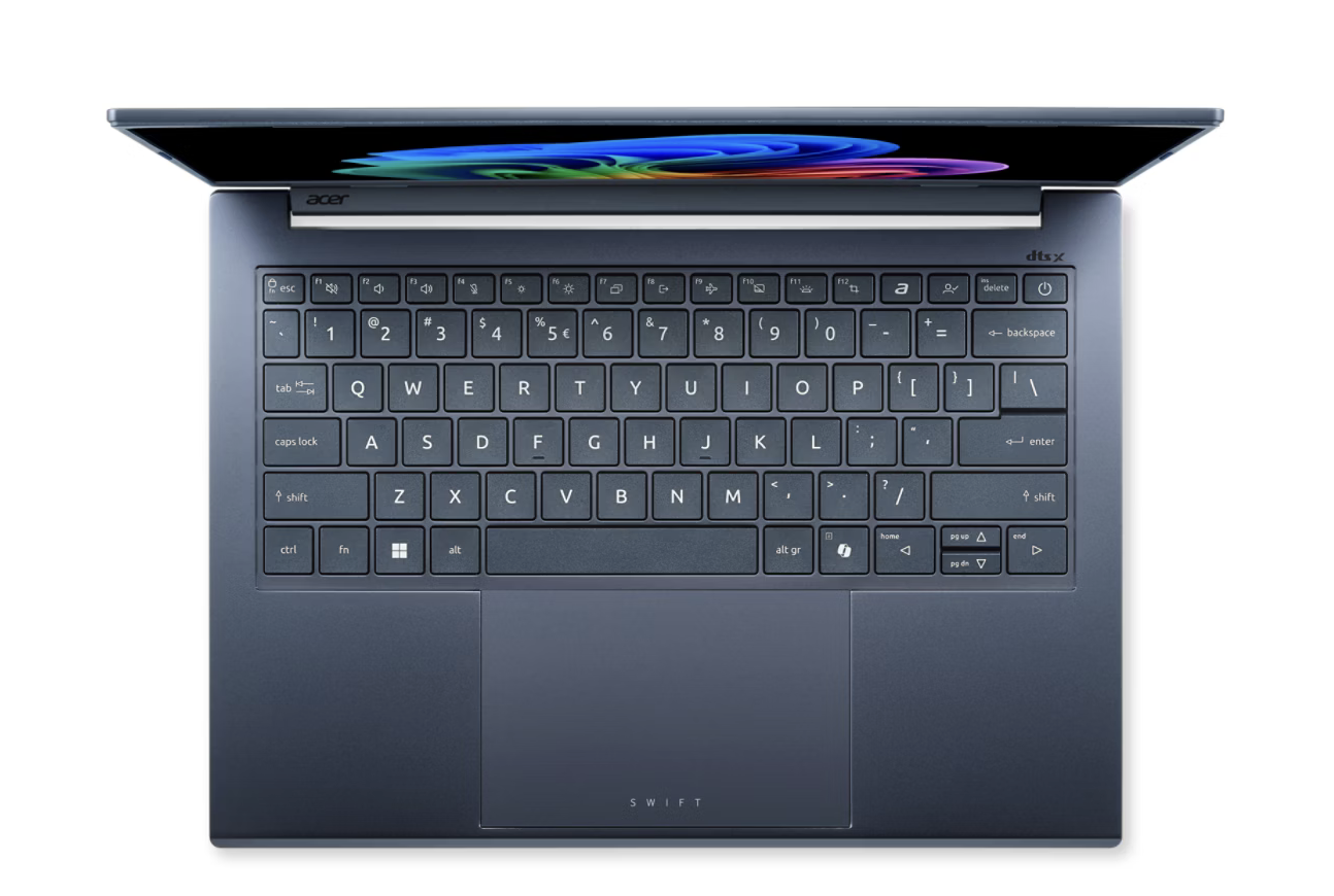 Swift Go 14 AI 鍵盤俯視，含 Copilot 鍵